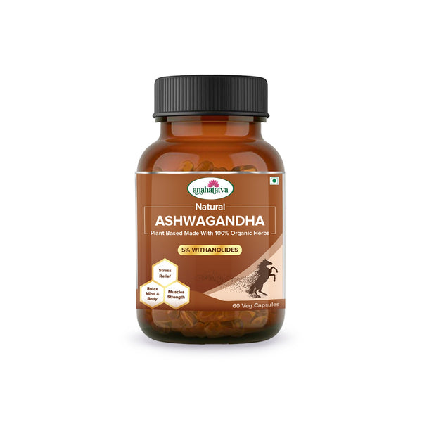 Anahatatva NATURAL ASHWAGANDHA CAPSULE 500mg (with 5% Withanolides)