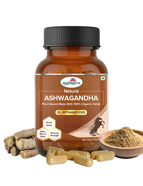 Anahatatva NATURAL ASHWAGANDHA CAPSULE 500mg (with 5% Withanolides) – back label