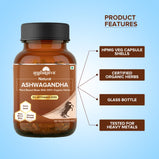 NATURAL ASHWAGANDHA CAPSULE 500mg (with 5% Withanolides) | Reduces Stress & Anxiety | 100% Natural, Certified Organic Herbs