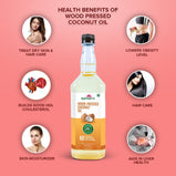 WOOD PRESSED COCONUT OIL | 100% Pure, Natural & Traditional | Highest Quality Sun Dried Coconuts