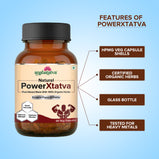 NATURAL POWERXTATVA CAPSULE 500mg | Build Strength & Stamina | Vigour & Vitality | 100% Natural, Made With Certified Organic Herbs